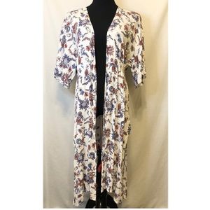 LOFT Beach Floral Maxi Kimono Swim Cover Up - XS/S